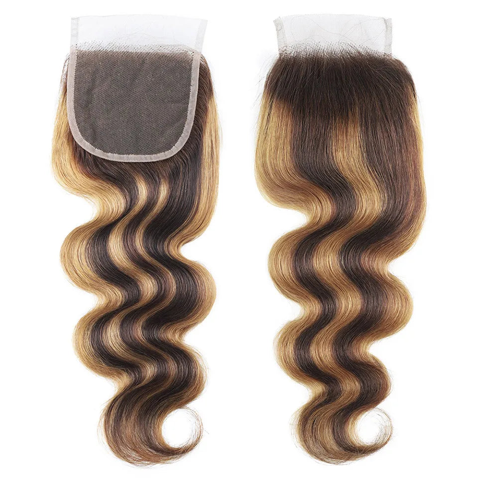 Highlight Human Hair Bundles With Closure