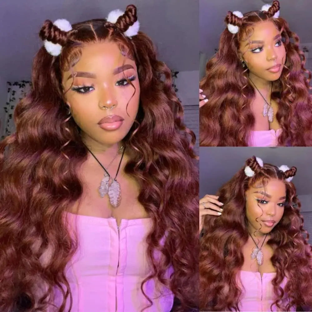 13x6 HD Burgundy Body Wave Lace Frontal Wig