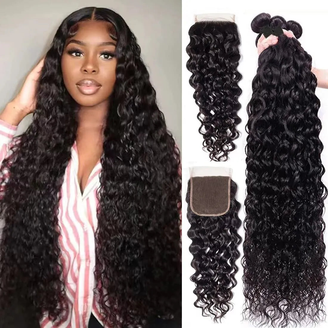 Water Wave Bundles With HD Lace Frontal